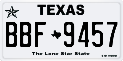 TX license plate BBF9457