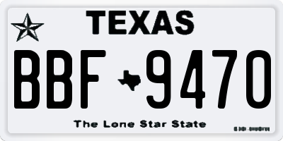 TX license plate BBF9470
