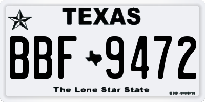 TX license plate BBF9472