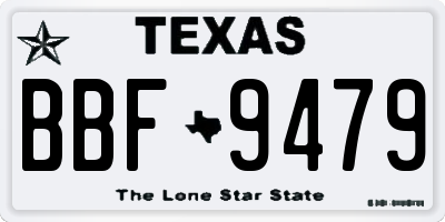 TX license plate BBF9479