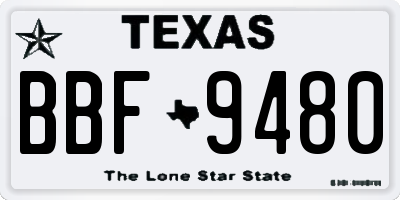 TX license plate BBF9480
