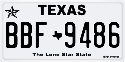 TX license plate BBF9486
