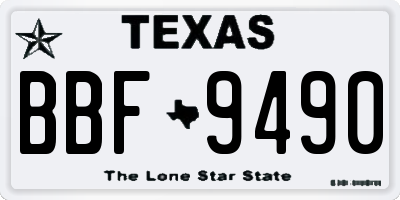TX license plate BBF9490
