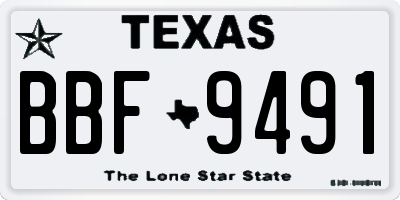 TX license plate BBF9491