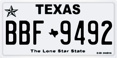 TX license plate BBF9492