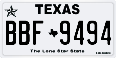 TX license plate BBF9494