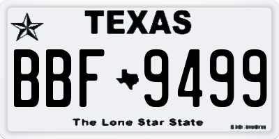TX license plate BBF9499