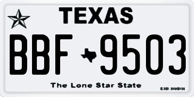 TX license plate BBF9503
