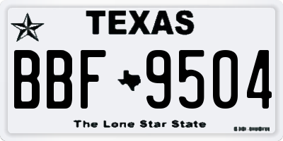 TX license plate BBF9504