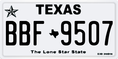 TX license plate BBF9507