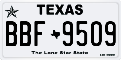 TX license plate BBF9509
