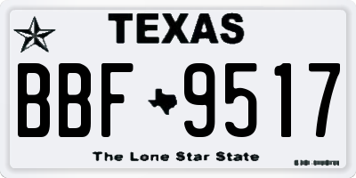 TX license plate BBF9517