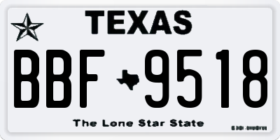 TX license plate BBF9518