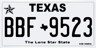 TX license plate BBF9523