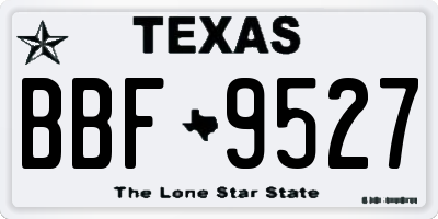 TX license plate BBF9527