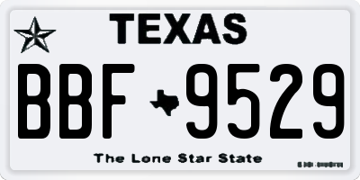 TX license plate BBF9529