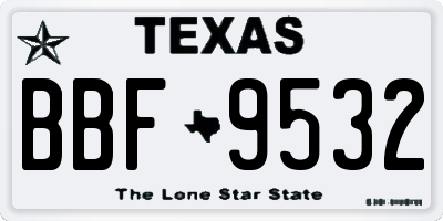 TX license plate BBF9532