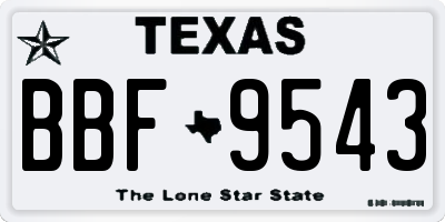 TX license plate BBF9543