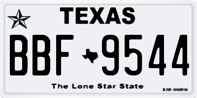 TX license plate BBF9544