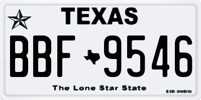 TX license plate BBF9546