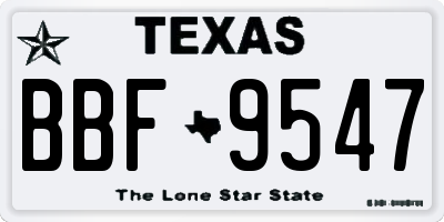 TX license plate BBF9547
