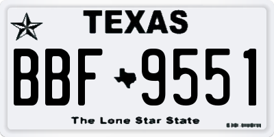 TX license plate BBF9551