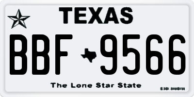 TX license plate BBF9566