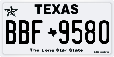 TX license plate BBF9580