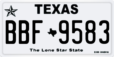 TX license plate BBF9583