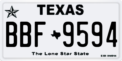 TX license plate BBF9594