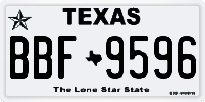 TX license plate BBF9596