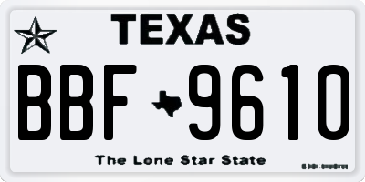 TX license plate BBF9610