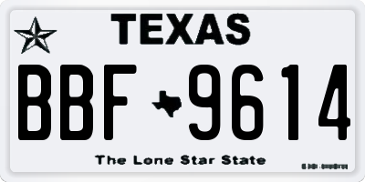 TX license plate BBF9614