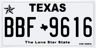 TX license plate BBF9616