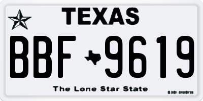 TX license plate BBF9619