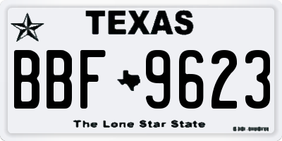TX license plate BBF9623