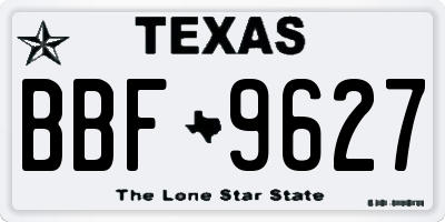TX license plate BBF9627