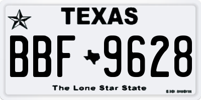 TX license plate BBF9628