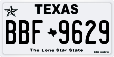 TX license plate BBF9629