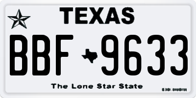 TX license plate BBF9633