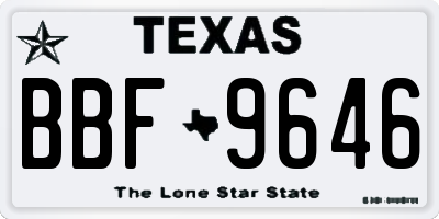 TX license plate BBF9646