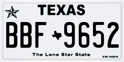 TX license plate BBF9652