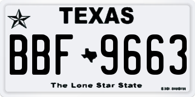 TX license plate BBF9663