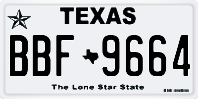 TX license plate BBF9664