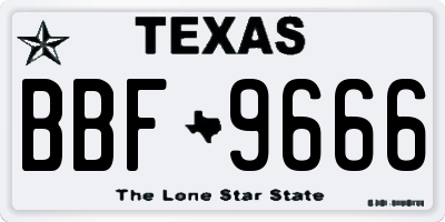 TX license plate BBF9666