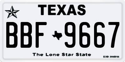 TX license plate BBF9667