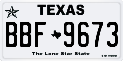 TX license plate BBF9673
