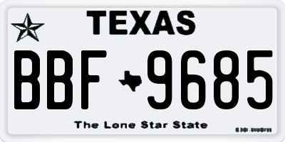 TX license plate BBF9685