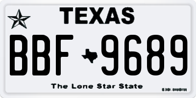 TX license plate BBF9689