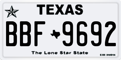 TX license plate BBF9692